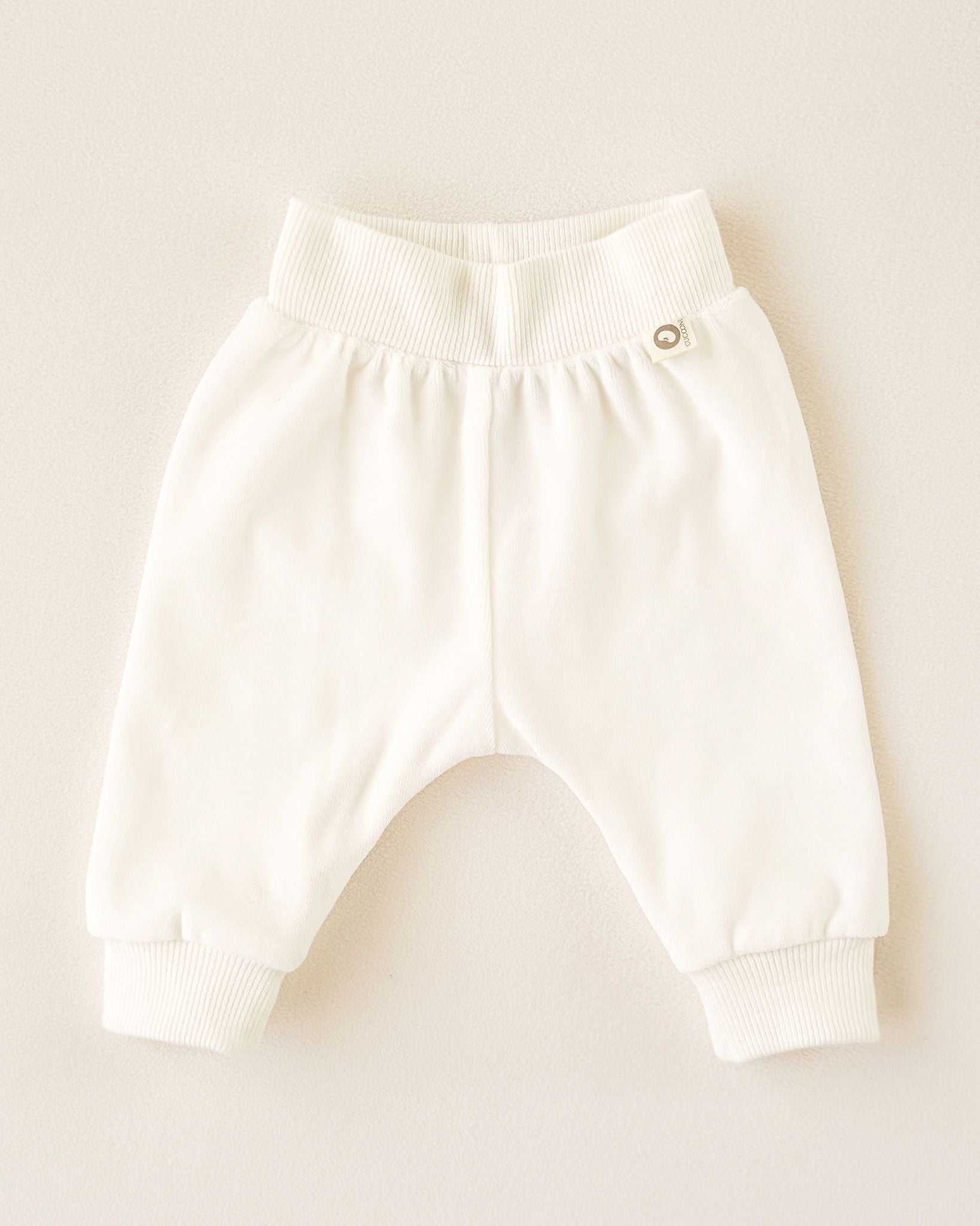 CUCOONU Babyhose aus Samt in Offwhite, Vorderansicht