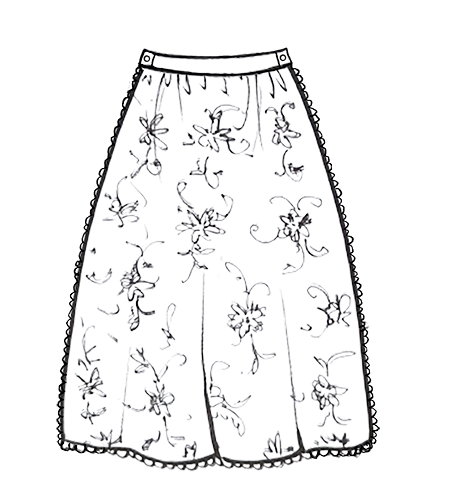 Handgemalte Skizze von der Cucoonu Babyschleier