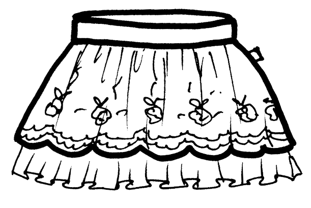 Handgemalte Skizze eines festlichen CUCOONU Babyrocks aus Spitze